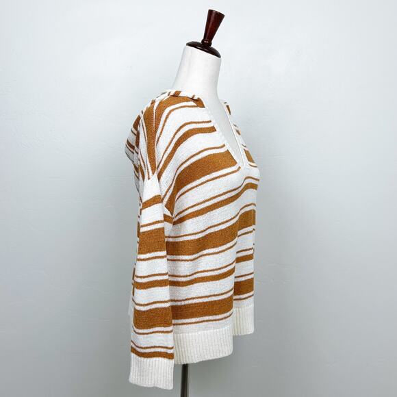 Ann Taylor LOFT Beachy Stripe Knit Hooded Pullover - Picture 7 of 10